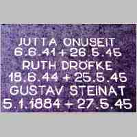 90-1197 Gedenktafel auf dem Westerfriedhof in Kopenhagen. Jutta Onuseit aus Wehlau..JPG